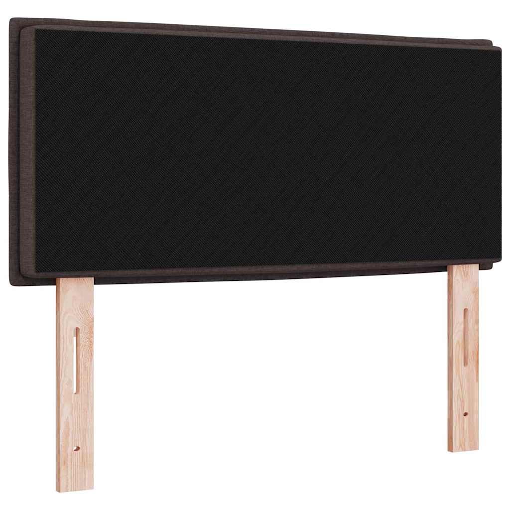 LED Headboard with LED Strip Lights Dark brown 80 cm Fabric